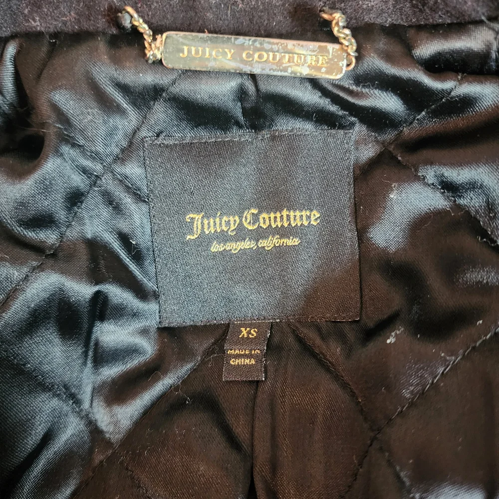 Vintage Juicy Couture Wool Melton Pea Coat Women's XS Goth EMO Classic Bougie
